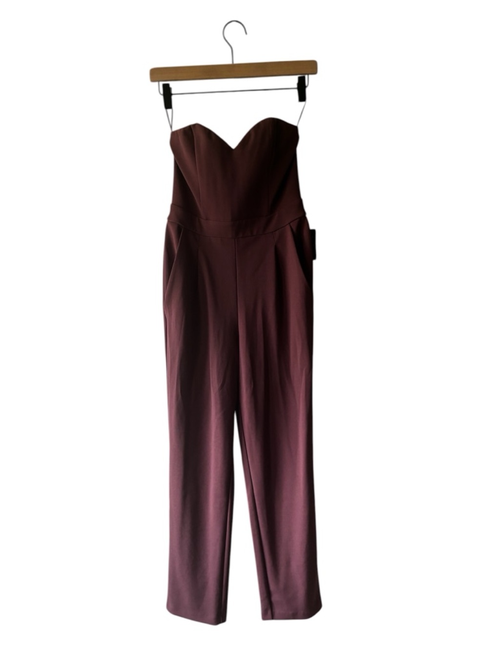 Express Strapless Sweetheart Jumpsuit in Mauve Size 0 - Picture 3 of 7
